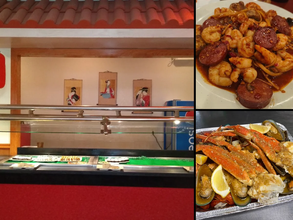 Comfort food buffet under warm lights