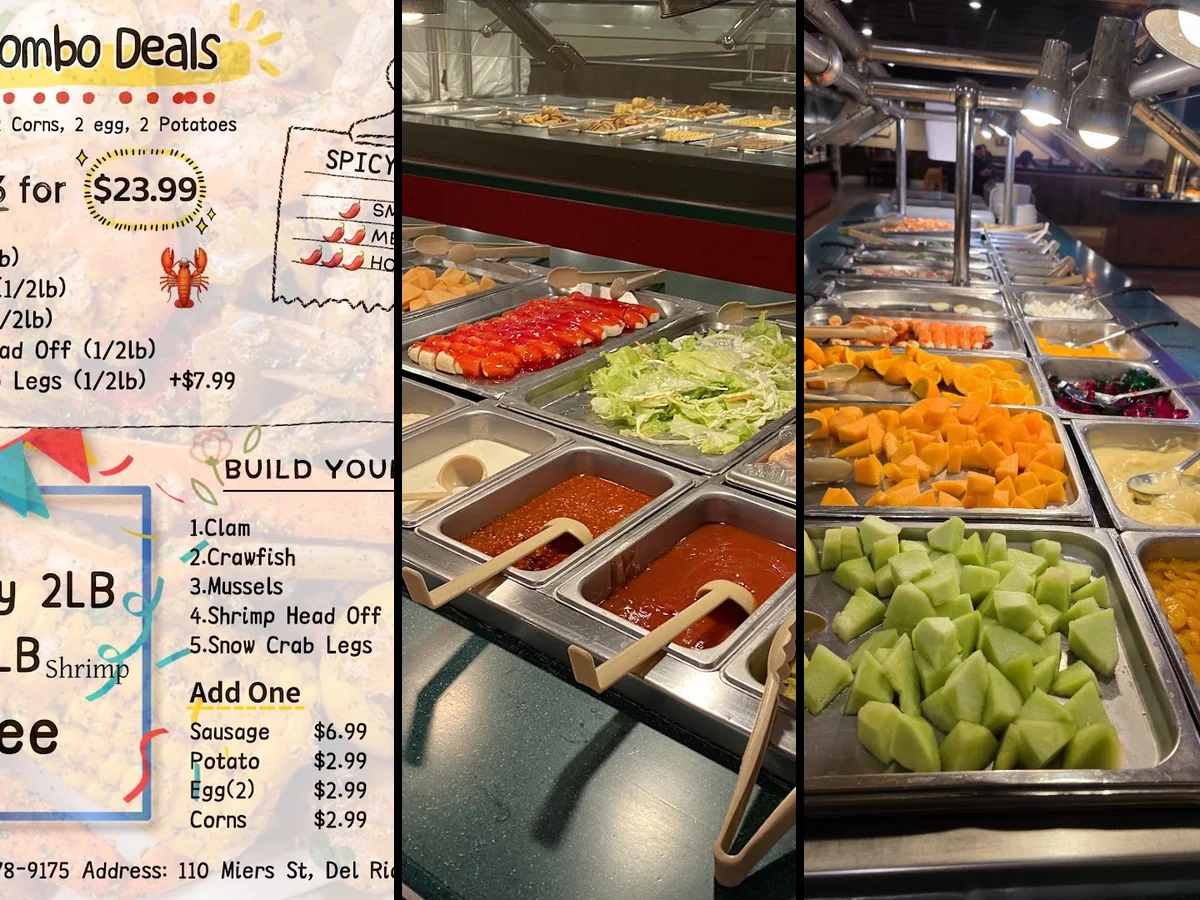 Buffet trays with assorted Chinese dishes